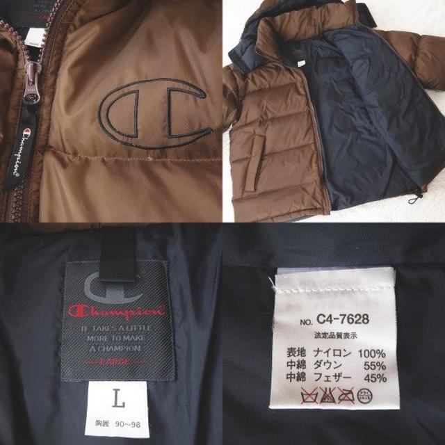 Champion(チャンピオン)の美品！CHAMPION 　肉厚ボリューム中綿！ダウンジャケット　ブラウン/L メンズのジャケット/アウター(ダウンジャケット)の商品写真