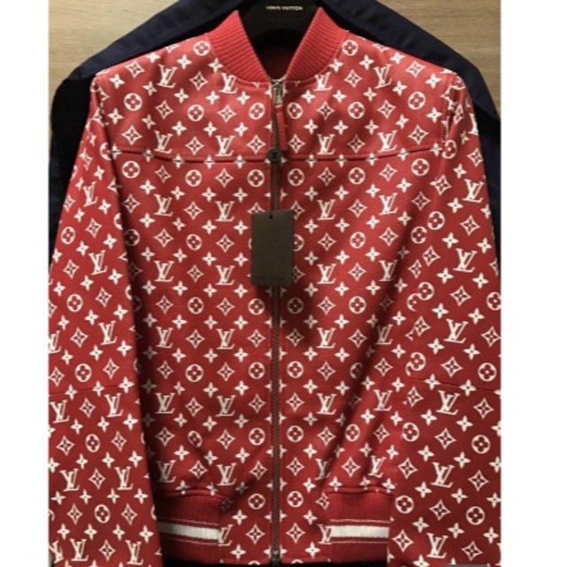 Louis Vuitton Supreme Leather Bomber Varsity Jacket