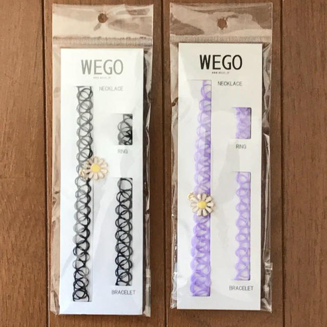 WEGO(ウィゴー)のWEGO タトゥーチョーカーセット フララー 黒 パープル レディースのアクセサリー(ネックレス)の商品写真