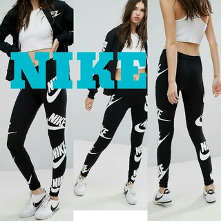 ナイキ(NIKE)の日本未発売ヨーロッパ　Nike ナイキ　ビッグロゴレギンス　ブラックfuture(レギンス/スパッツ)