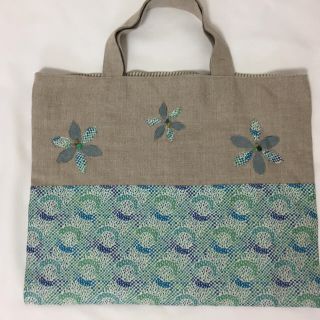 ☆リバティ&リネン☆レッスンバッグ ＊ハンドメイド＊入園入学 (バッグ/レッスンバッグ)