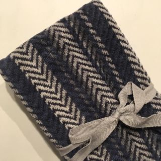 ザラホーム(ZARA HOME)の新品 ZARA HOME ザラホーム ストライプ タオル セット ブルー 2枚組(タオル/バス用品)