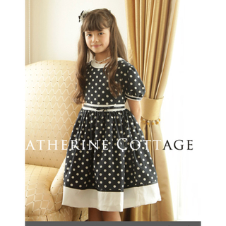 キャサリンコテージ(Catherine Cottage)のk様専用  キャサリン コテージ   水玉  ネイビーワンピース  150(ドレス/フォーマル)