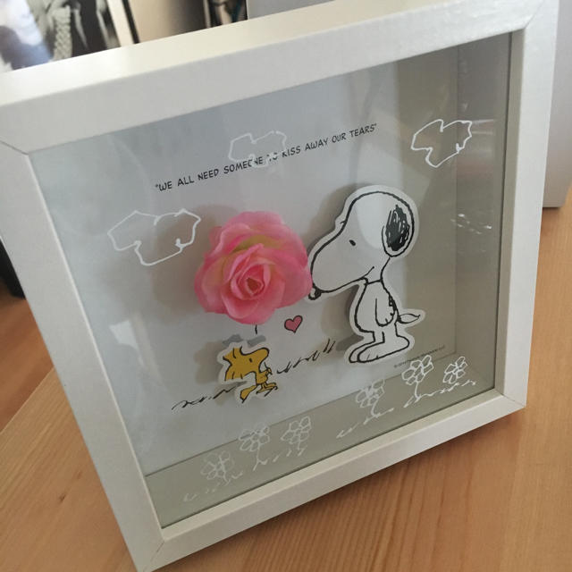 SNOOPY(スヌーピー)のスヌーピー 置物 額縁 飾り ハンドメイドのインテリア/家具(インテリア雑貨)の商品写真