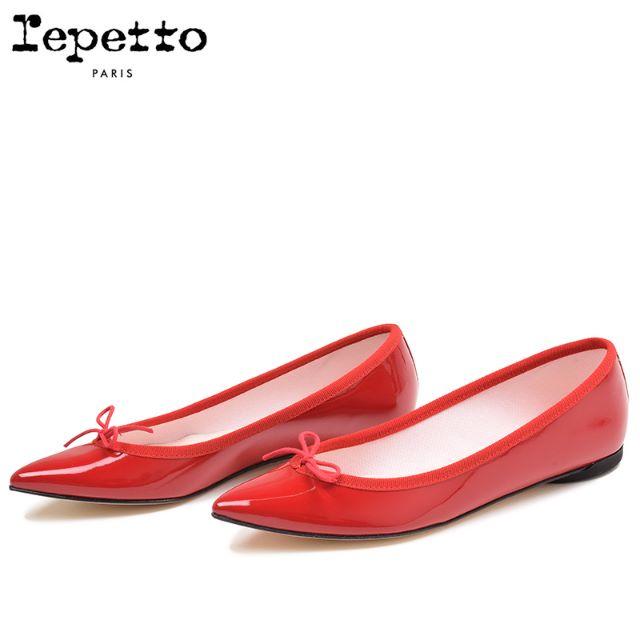 repetto レペット レディース BRIGITTE レッドバレエシューズ37 レディースの靴/シューズ(ローファー/革靴)の商品写真