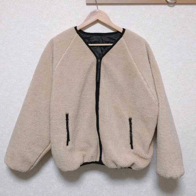 natural couture(ナチュラルクチュール)の【ナチュラルクチュール】ボア×キルティング  リバーシブルブルゾン レディースのジャケット/アウター(ブルゾン)の商品写真