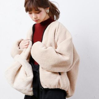 ナチュラルクチュール(natural couture)の【ナチュラルクチュール】ボア×キルティング  リバーシブルブルゾン(ブルゾン)