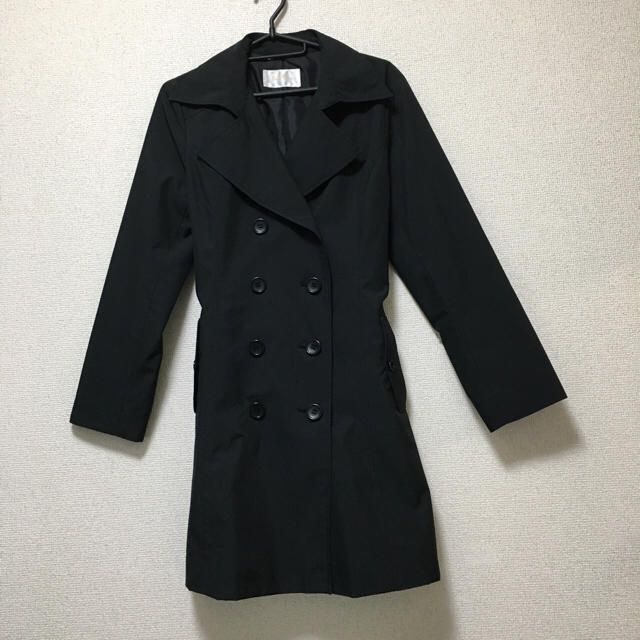 防水 スーツ コート 黒 レディースのジャケット/アウター(トレンチコート)の商品写真