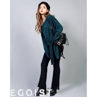 エゴイスト(EGOIST)のEGOIST 新作 リブニットスリットスリムフレアパンツ(カジュアルパンツ)