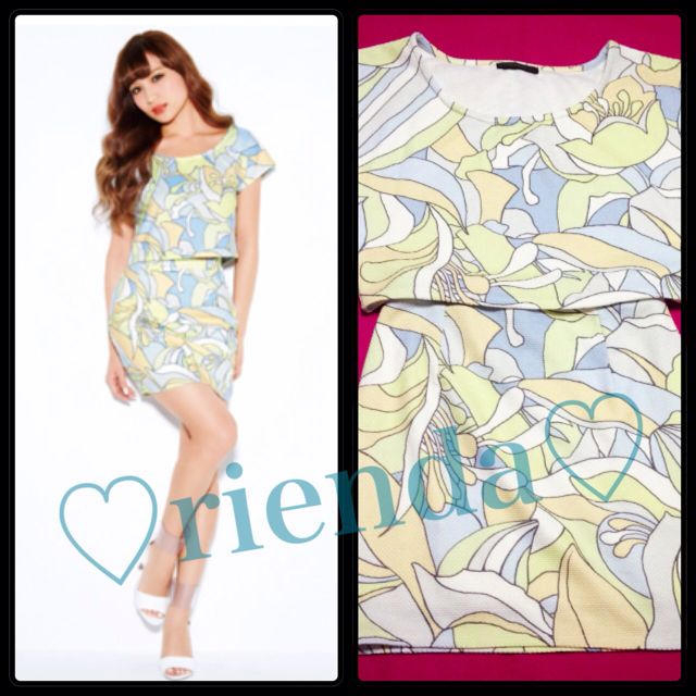 rienda(リエンダ)の8th♡riendy柄セットアップ レディースのトップス(Tシャツ(半袖/袖なし))の商品写真