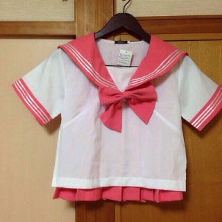 最終値下げ！ピンクセーラー服(ひざ丈ワンピース)