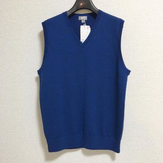 ユニクロ(UNIQLO)のUNIQLO ニットベスト 青 M (ベスト)