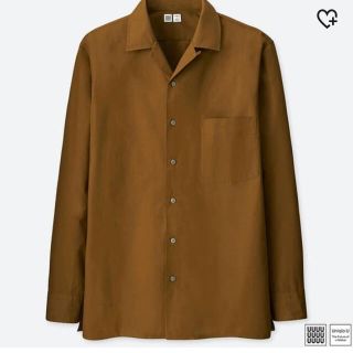 ユニクロ(UNIQLO)のオープンカラーシャツ ブラウン Ｍサイズ UNIQLO U2018 新品(シャツ)