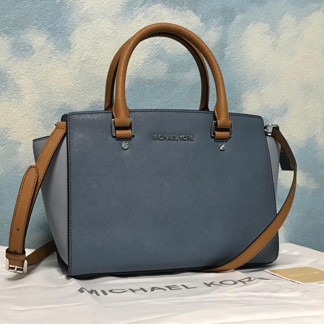 Michael Kors(マイケルコース)の絶妙カラー✨新品マイケルコース バッグ ハンドバッグ 未使用 セルマ ブルー レディースのバッグ(ショルダーバッグ)の商品写真