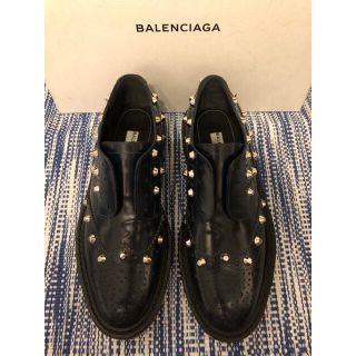 バレンシアガ(Balenciaga)の定価11万円 BALENCIAGA 新品 スタッズ付き レザーシューズ 36(ローファー/革靴)