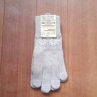 ムジルシリョウヒン(MUJI (無印良品))の値下げ　未使用　無印良品　雪柄タッチパネル手袋(手袋)