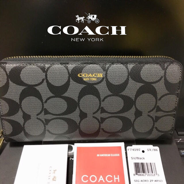 COACH - 限定セール❣️新品コーチ長財布F74597 ブラック×チャコール