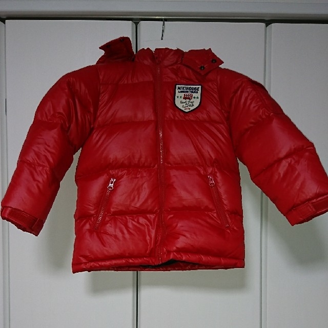 新品 タグ付き 110 ミキハウス ダウンジャケット ジャンパー 赤 レッド-