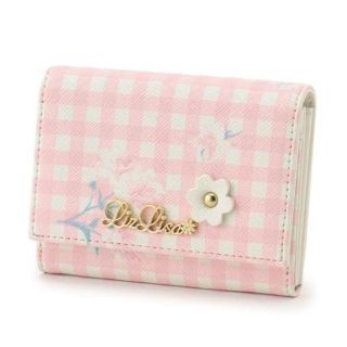 リズリサ(LIZ LISA)のLIZ LISA☆新品♪ギンガムチェック＆花柄＊ロゴ付きカードケース(名刺入れ/定期入れ)