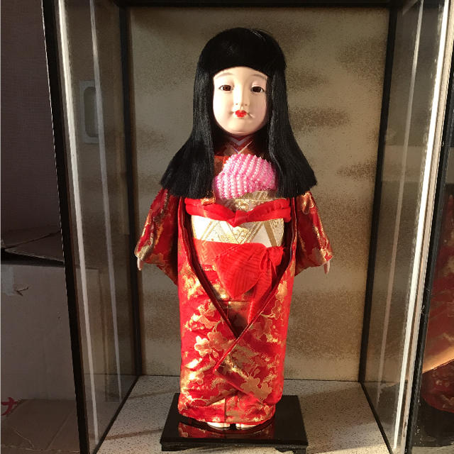 日本人形 市松人形 ガラスケース インテリア/住まい/日用品のインテリア小物(置物)の商品写真