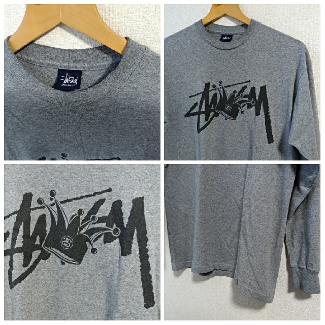 STUSSY(ステューシー)のSTUSSY/ステューシー/王冠ロゴデザイン/ロングTシャツ/Mサイズ メンズのトップス(Tシャツ/カットソー(七分/長袖))の商品写真