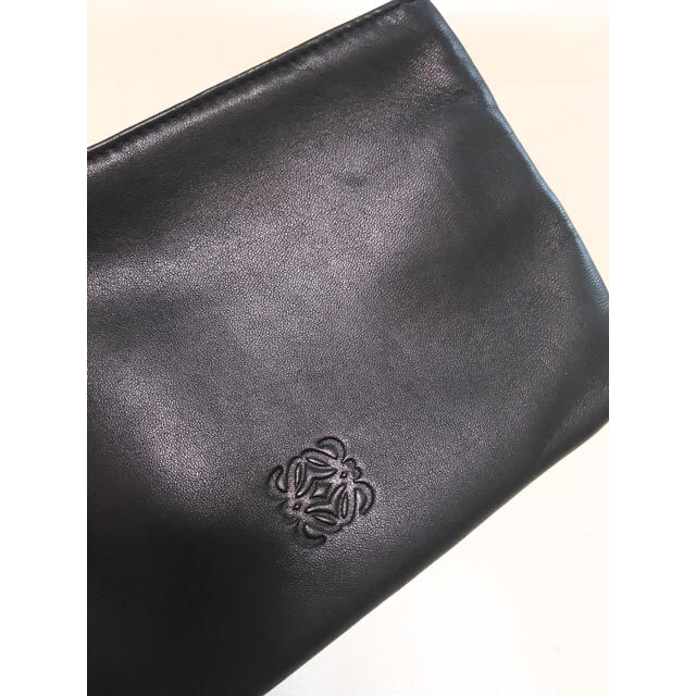LOEWE - 超美品 ロエベ ポーチ ブラック レザー ゴールド 上質 LOEWE - 超美品 ロエベ ポーチ ブラック レザー ゴールド 上質