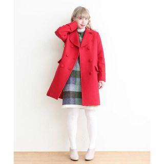 ドットアンドストライプスチャイルドウーマン(Dot&Stripes CHILDWOMAN)の【ことり様専用】dot&stripes ダブルチェスターコート レッド(チェスターコート)