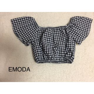 エモダ(EMODA)のEMODA☆オフショルギンガムチェック(シャツ/ブラウス(半袖/袖なし))