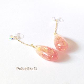 ラッピング無料＊SakuraDrops＊桜の雫イヤリング/ピアス(イヤリング)