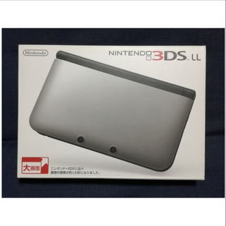 ニンテンドー3DS(ニンテンドー3DS)のニンテンドー 3DSLL シルバー×ブラック 本体 箱説明書付 動作確認済(携帯用ゲーム機本体)