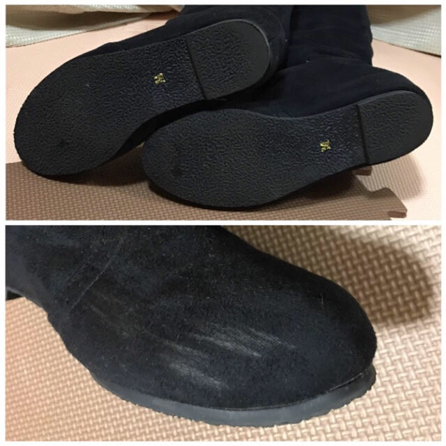 ロングブーツ(ブラック) ペタンコ フラット レディースの靴/シューズ(ブーツ)の商品写真