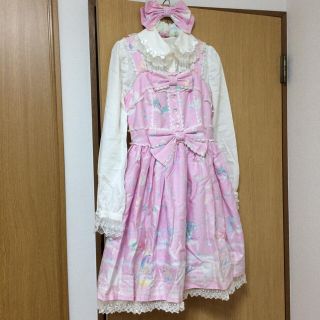 アンジェリックプリティー(Angelic Pretty)のメリーゴーランド柄 ピンク ジャンパースカート(ミニワンピース)