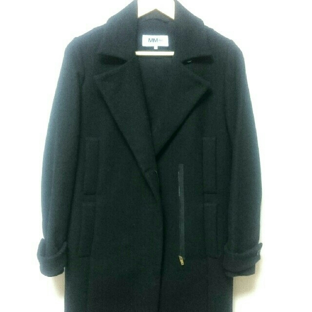 MM6 黒 ウールコート - ロングコート
