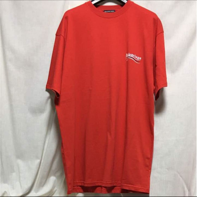 BALENCIAGA ロゴTシャツ 赤 L