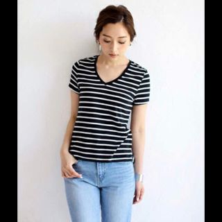 アズールバイマウジー(AZUL by moussy)のおまとめ割あり！【美品】アズールバイマウジー☆ボーダーTシャツ(Tシャツ(半袖/袖なし))