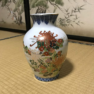 正峰窯 菊・牡丹 花瓶 全長25センチ(花瓶)