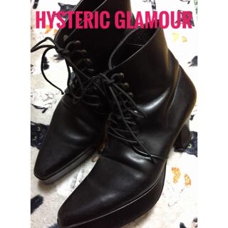 ヒステリックグラマー(HYSTERIC GLAMOUR)のヒステリックグラマー〈レア〉オールレザー 厚底 ショートブーツ シューズ(ブーツ)