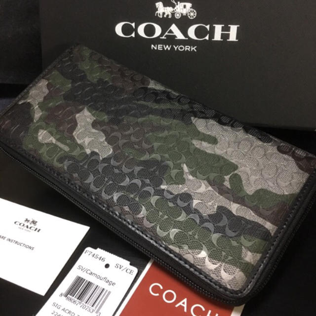 COACH(コーチ)の限定セール❣️新品コーチ長財布F74546 ミニシグ カモフラ迷彩柄 メンズのファッション小物(長財布)の商品写真