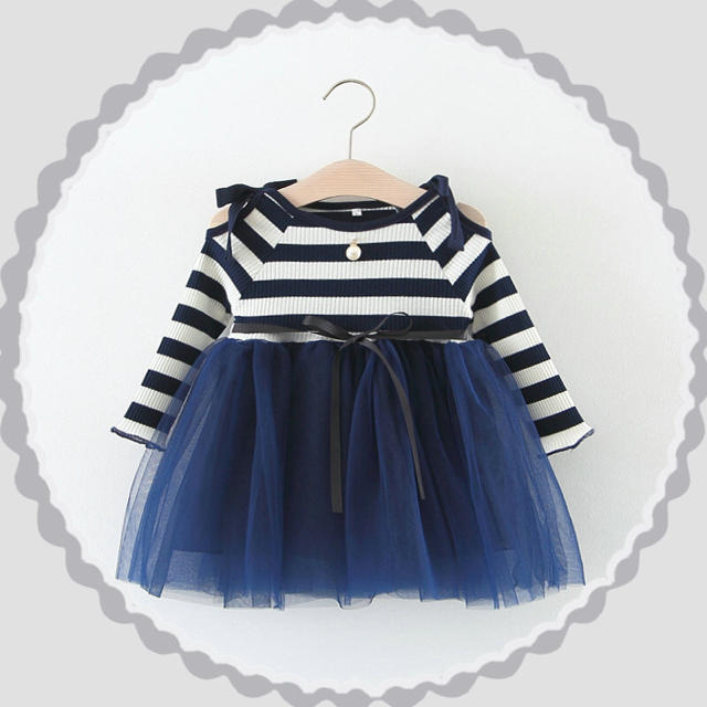 petit main(プティマイン)のSALE♡ボーダー チュール ワンピース キッズ/ベビー/マタニティのキッズ服女の子用(90cm~)(ワンピース)の商品写真