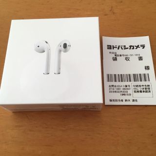 アップル(Apple)のAirPods 新品未開封 レシート付き！値下げ！(ヘッドフォン/イヤフォン)