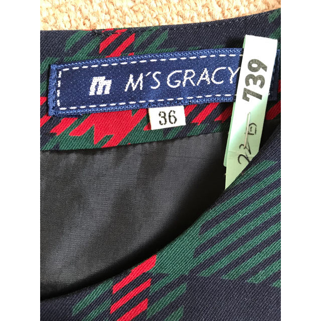 M'S GRACY(エムズグレイシー)の美品 エムズグレイシー M'S GRACY size36 チェックワンピース レディースのワンピース(ひざ丈ワンピース)の商品写真