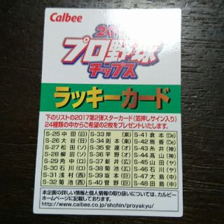 カルビー プロ野球カード ラッキーカード 1枚(スポーツ選手)