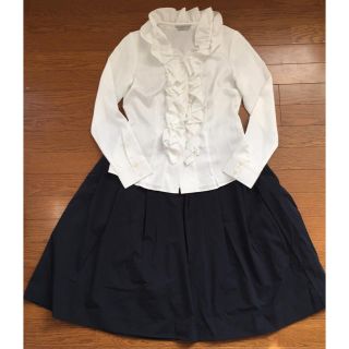 ☆値下げ☆【美品】ブラウス＋スカートセット 13号 XXL 卒業式(ひざ丈スカート)