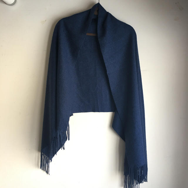 LANVIN en Bleu - ネイビーブルー カシミア大判ストール 美品 ランバンオンブルーの通販 by ★suzu ｜ランバンオンブルー