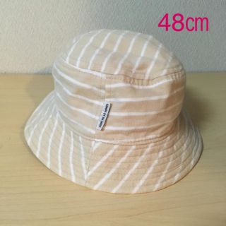 コムサデモード(COMME CA DU MODE)の＊お値下げ＊【48㎝】コムサ ベビー キャップ 帽子＊ベージュ ストライプ(帽子)