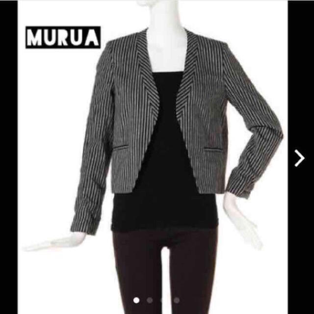 MURUA(ムルーア)の新品♡MURUAリネンライクストライプジャケット レディースのジャケット/アウター(ノーカラージャケット)の商品写真