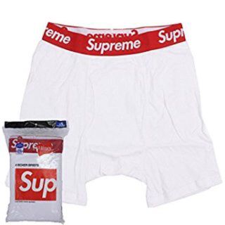 シュプリーム(Supreme)のsupreme×Hanes ボクサー パンツ白2枚セット(ボクサーパンツ)