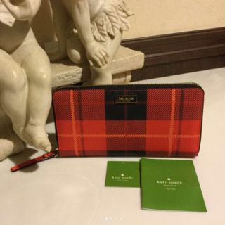 ケイトスペードニューヨーク(kate spade new york)の新品☆Kate Spade☆Newbuly チェック柄長財布☆ 特別SALE❣️(財布)