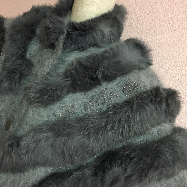????????豪華 grey fur coat ????
