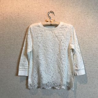 グローバルワーク(GLOBAL WORK)のGW グローバルワーク White レース L(カットソー(長袖/七分))